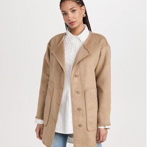 Splendid Cella Jane X Scarf Coat Size Small, Heather Camel